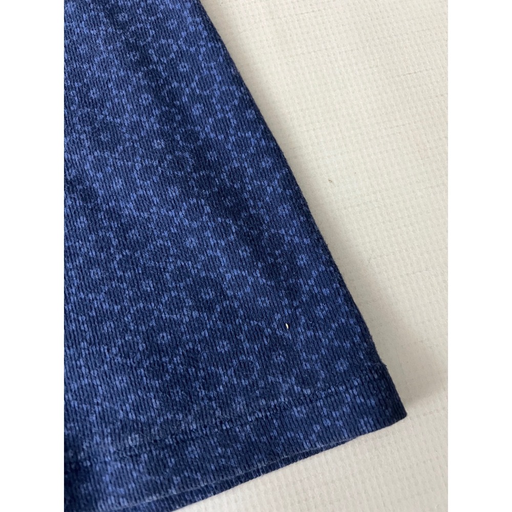 Eddie Bauer Henley Top Womens Large Petite Blue Geometric Floral Short Sleeve - Picture 6 of 7